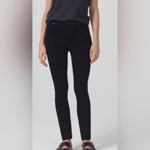 Citizens Of Humanity Chrissy High Rise Skinny. Plush Black. Size 24. NWT